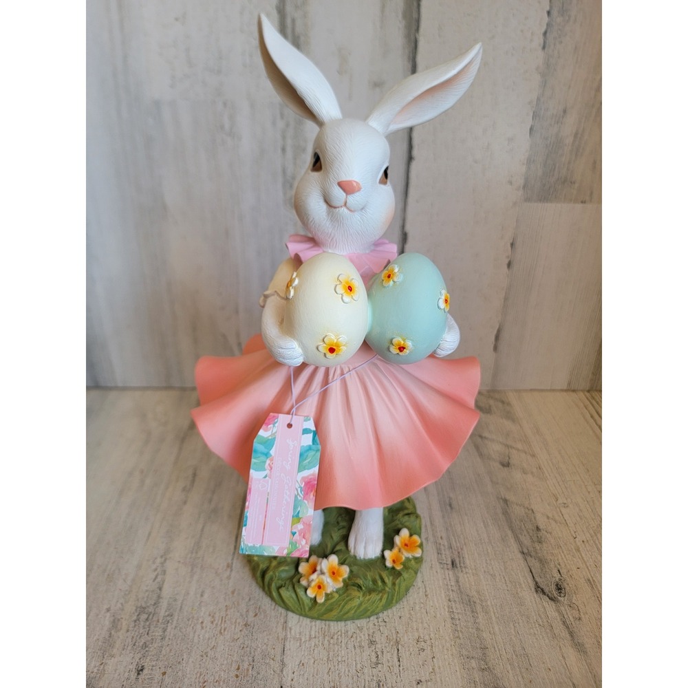 Sring gatherings Bunny tutu dress Easter egg pair unique home decor figure